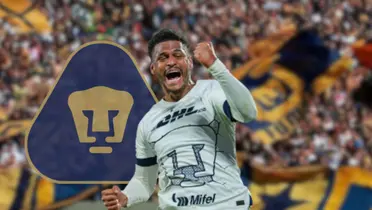 José Caicedo celebrando un gol durante el Clausura 2024 con Pumas