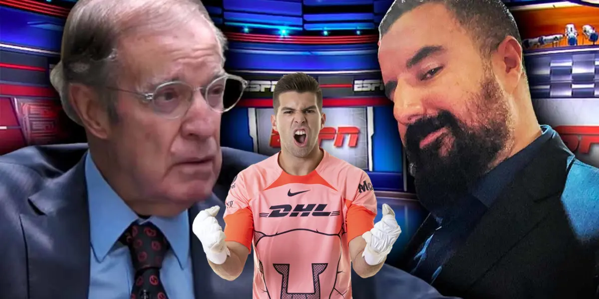 José Ramon Fernández y Álvaro Morales y Julio González con Pumas