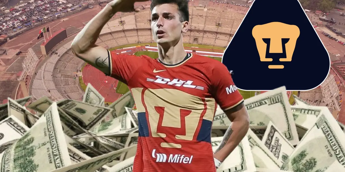 Juan Dinenno con Pumas / Foto. Luis Estrello