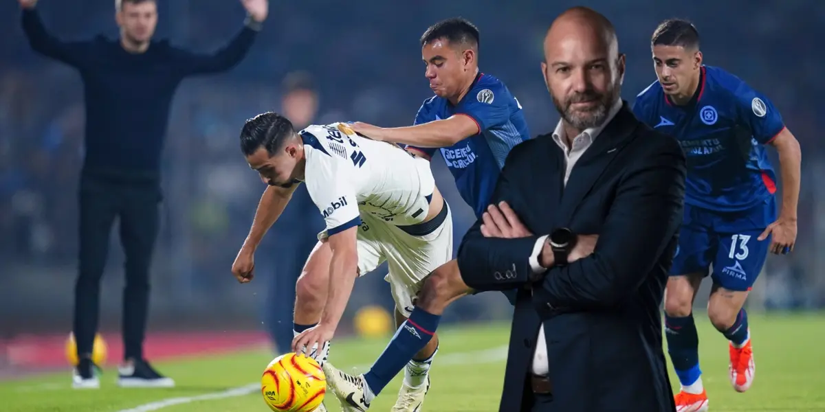 Jugada en el estadio universitario, donde Pumas enfrenta a Cruz Azul (Fuente: Mexsports)