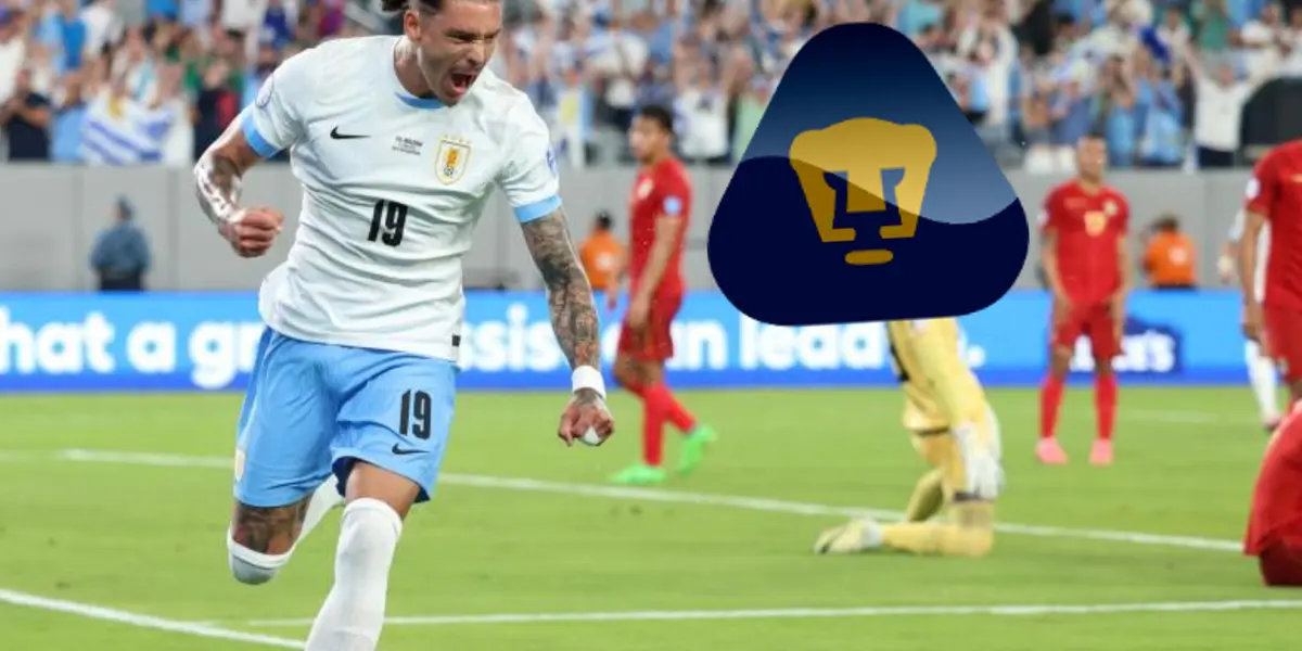 Jugador de Uruguay festeja gol ante Bolivia (Fuente: AFP)