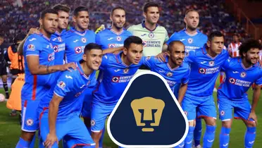 Jugadores de Cruz Azul y escudo de Pumas/FOTO: El siglo de Durango