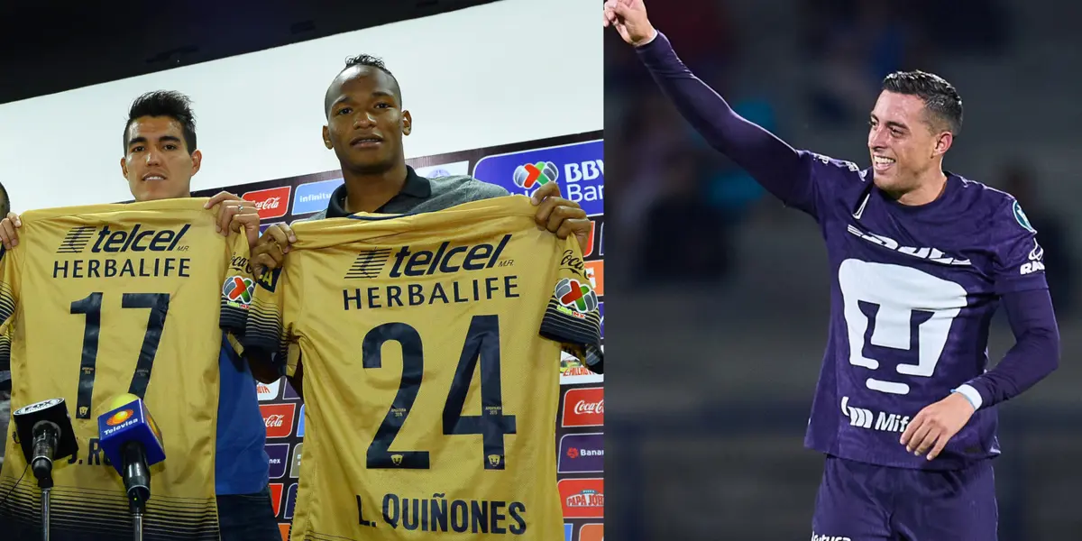 Jugadores de Pumas presentados en conferencia, a la derecha, Funes marca gol (Fuente: Marca y Mexsports)