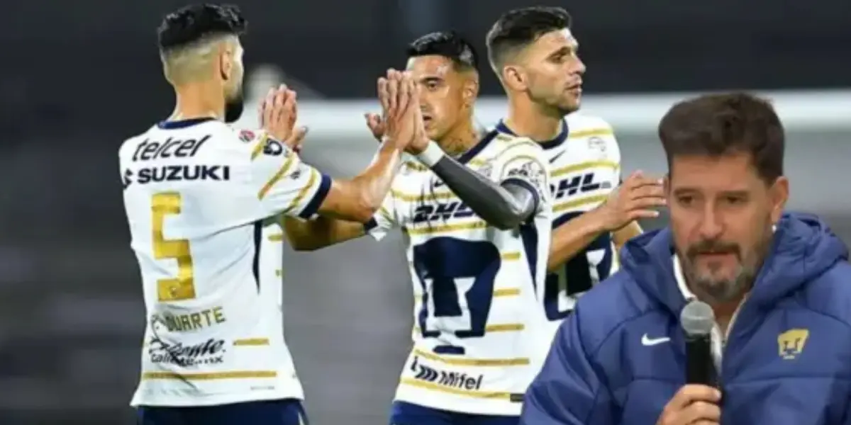 Jugadores de Pumas se saluda en el campo de CU (Fuente: Mexsports)