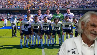 Jugadores de Pumas y Mejía Barón/FOTO: x Pumas