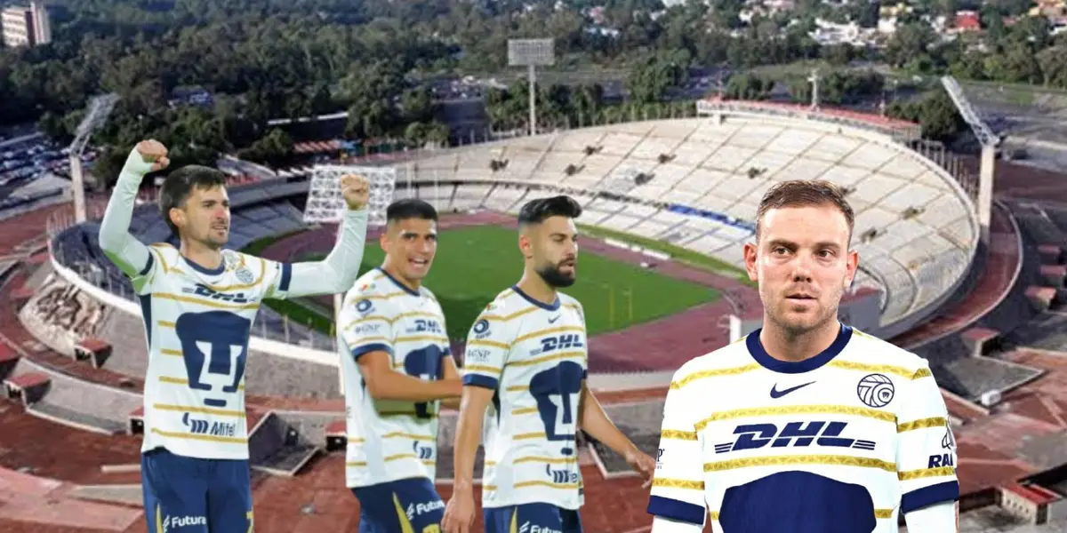 Jugadores de Pumas y Rotondi en CU/FOTO: Mexsport