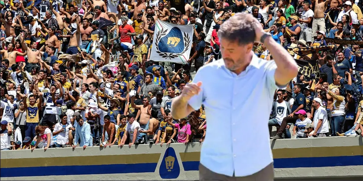 Lema y la afición de Pumas/FOTO: TV Azteca