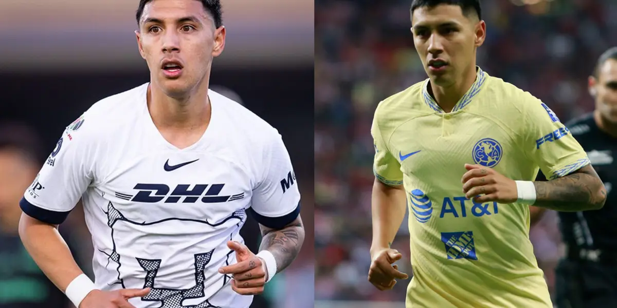 Leo Suárez con la playera de Pumas y la del América (Fuente: Mexsports)