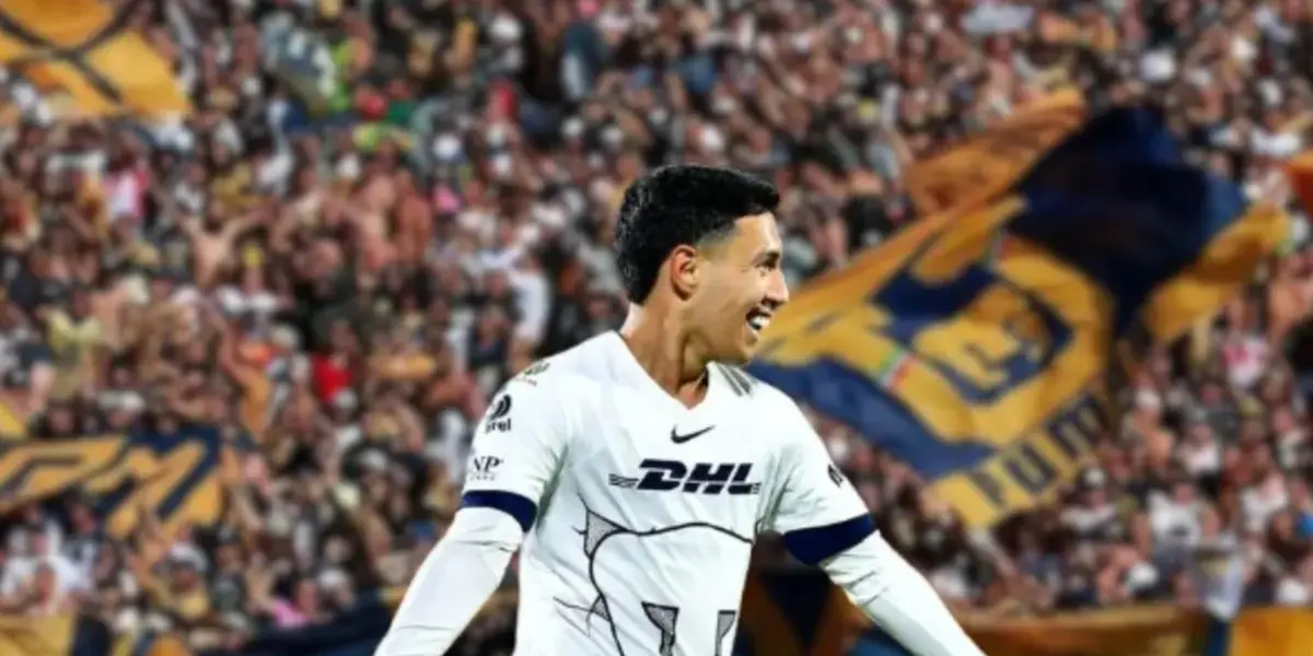 Leo Suárez jugando con Pumas en el Estadio Olimpico Universitario