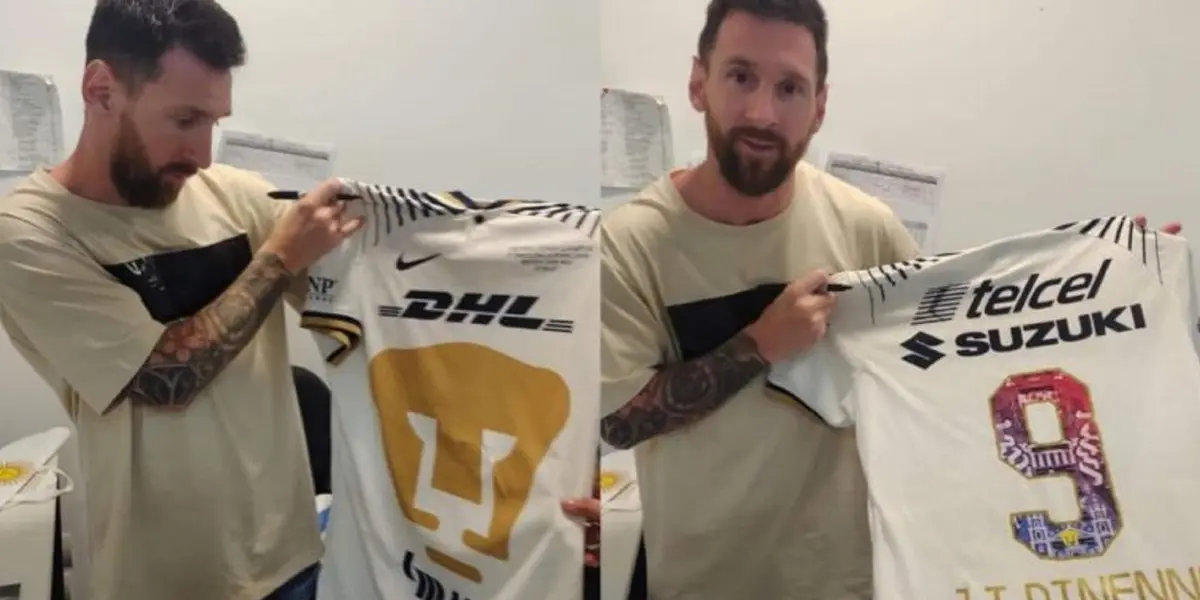 Lionel Messi con la playera de Juan Ignacio Dinenno (Fuente: IG Juan Dinenno)
