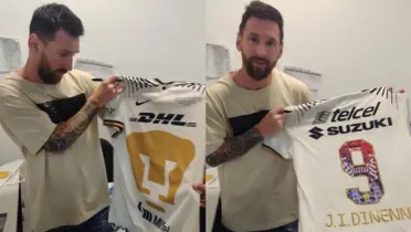 Lionel Messi con la playera de Juan Ignacio Dinenno (Fuente: IG Juan Dinenno)