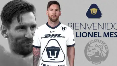 Lionel Messi con la playera de los Pumas (Fuente: Mexsports)