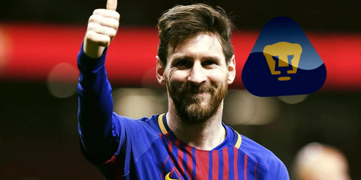 Lionel Messi da el ok a un fan en la tribuna (Fuente: La Liga)
