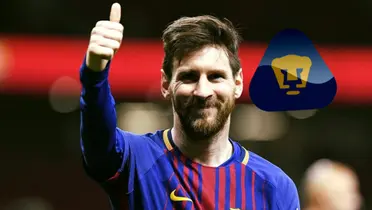 Lionel Messi da el ok a un fan en la tribuna (Fuente: La Liga)