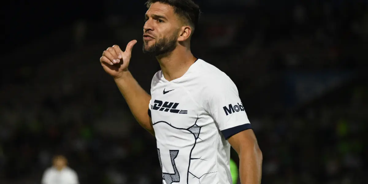 Lisandro Magallán con el combinado de los Pumas en partido (Fuente: Mexsports)