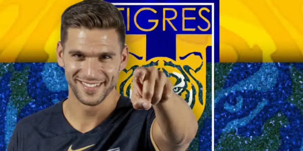 Lisandro Magallán con escudo de Tigres