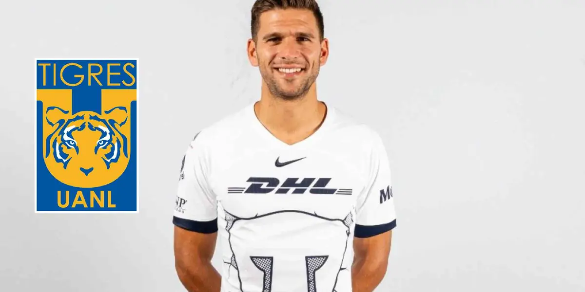 Lisandro Magallán con escudo de Tigres