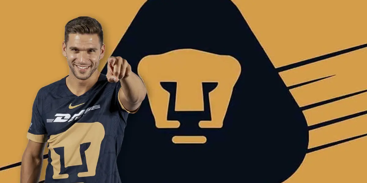 Lisandro Magallán con Pumas y fondo de Tigres