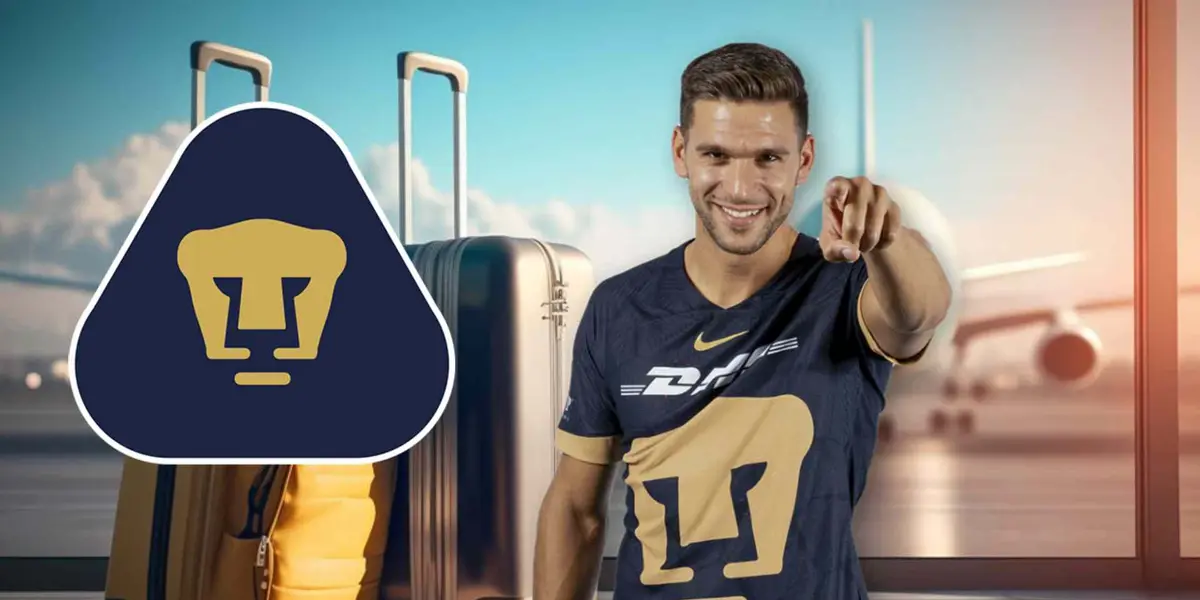 Lisandro Magallán jugando con Pumas y aeropuerto