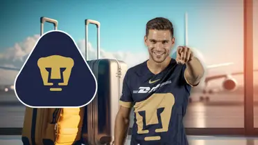 Lisandro Magallán jugando con Pumas y aeropuerto
