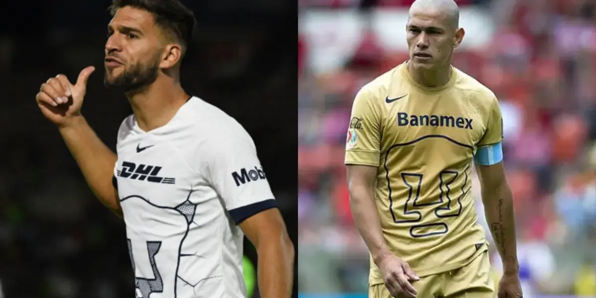 Lisandro Magallán señala un error arbitral, a la derecha, Darío Verón en campo (Fuente: Mexsports)