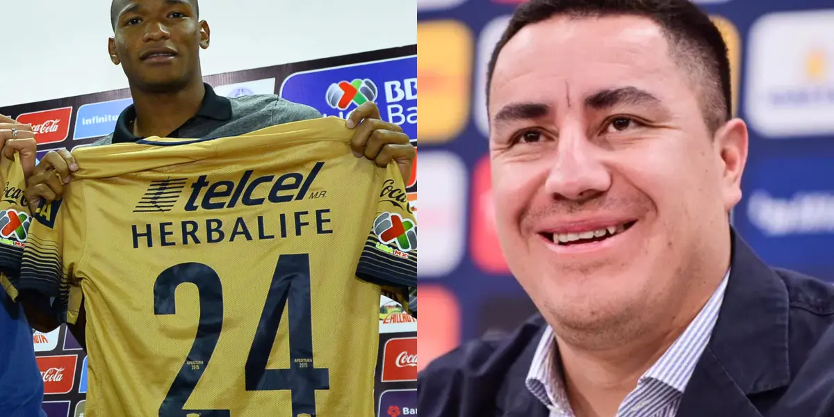 Luis Quiñones presentado en Pumas, a la derecha, Juárez en su presentación en Pumas (Fuente: Pumas)