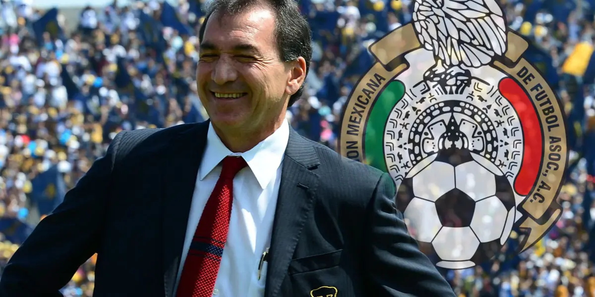 Mario Carrillo con Pumas y escudo de la Selección Mexicana