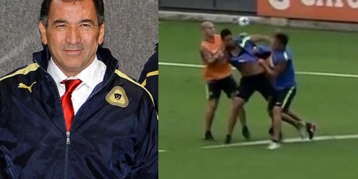 Mario Carrillo presentado en Pumas, a la derecha, pelea en práctica de Boca (Fuente: Pumas y T Y C )