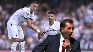 Mario Carrillo, Rogelio Funes Mori y Guillermo Martínez con Pumas