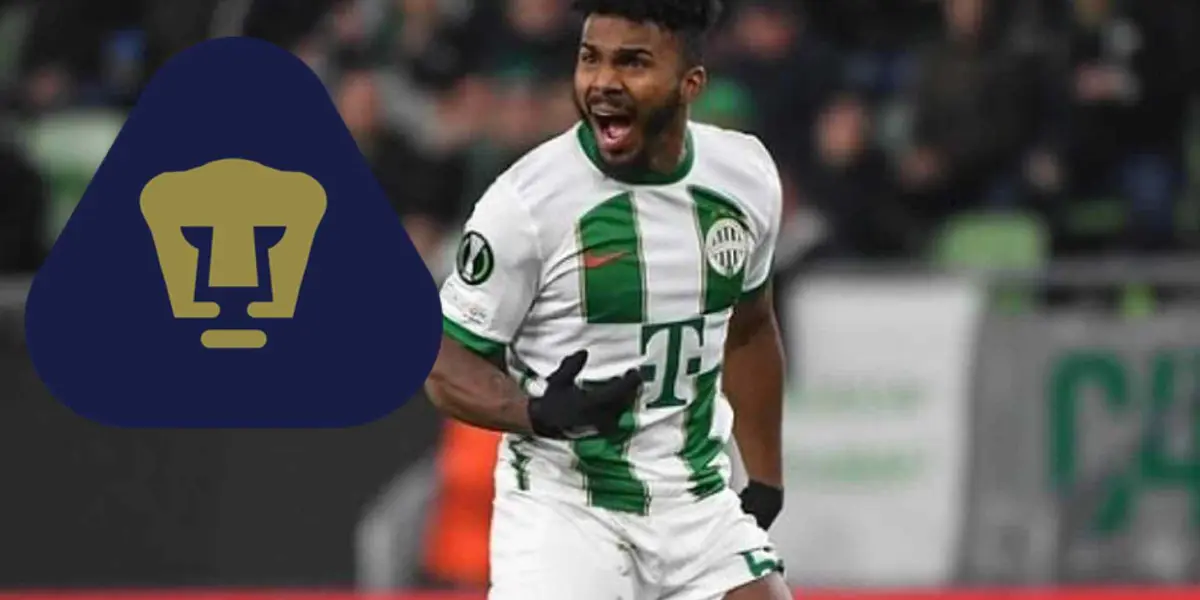 Marquinhos con el Fernervanhos y escudo de Pumas