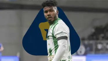 Marquinhos con el Fernervanhos y escudo de Pumas