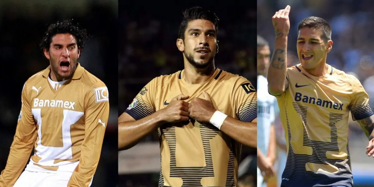 Martin Bravo, Eduardo Herrera e Ismael Sosa con Pumas