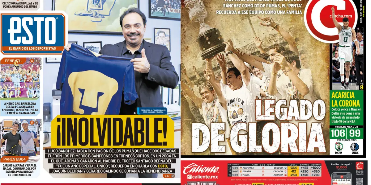 Periódicos en Mexico con Bicampeonato de Pumas