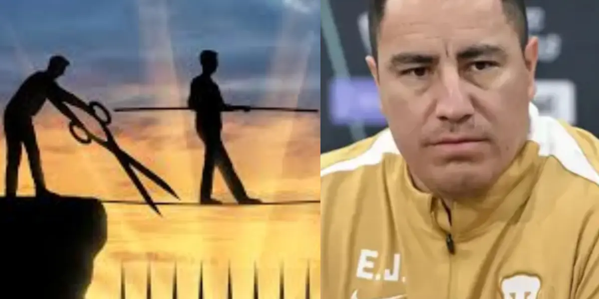 Persona corta soga, a la derecha, Juárez en conferencia (Fuente: Alto Nivel y Concacaf)