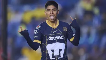 Piero Quispe festeja gol con el combinado de los Pumas (Fuente: Mexsports)