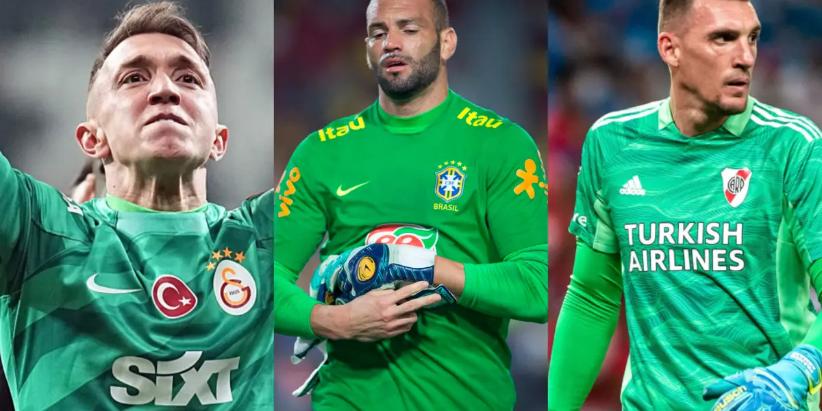 Porteros de Uruguay, Brasil y Argentina en calentamiento (Fuente: AFP y Reuters )