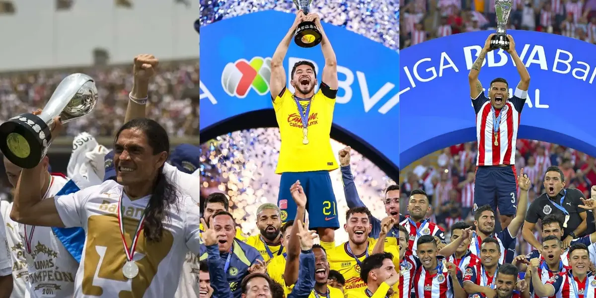 Pumas, América y Chivas entre los campeones de la Liga MX.