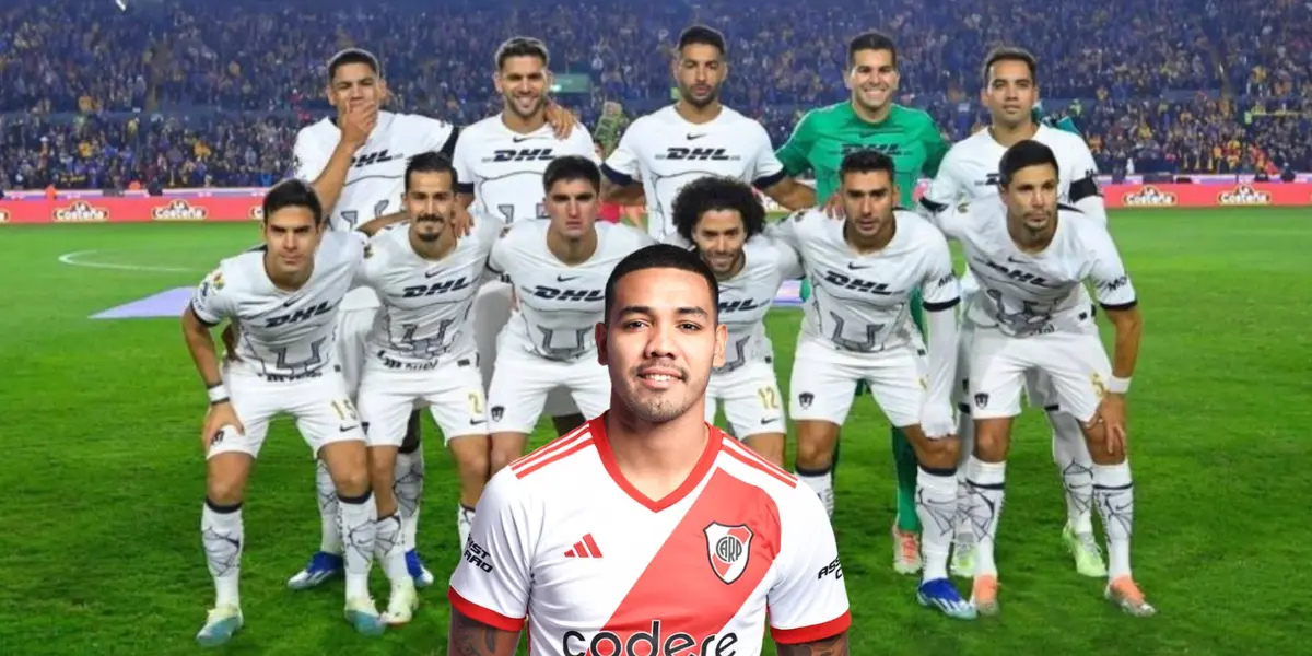 Pumas foto oficial con Pumas y David Martínez de River Plate