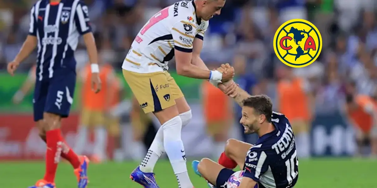 Pumas vs Rayados y escudo de América/FOTO: 90Min