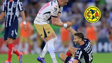 Pumas vs Rayados y escudo de América/FOTO: 90Min