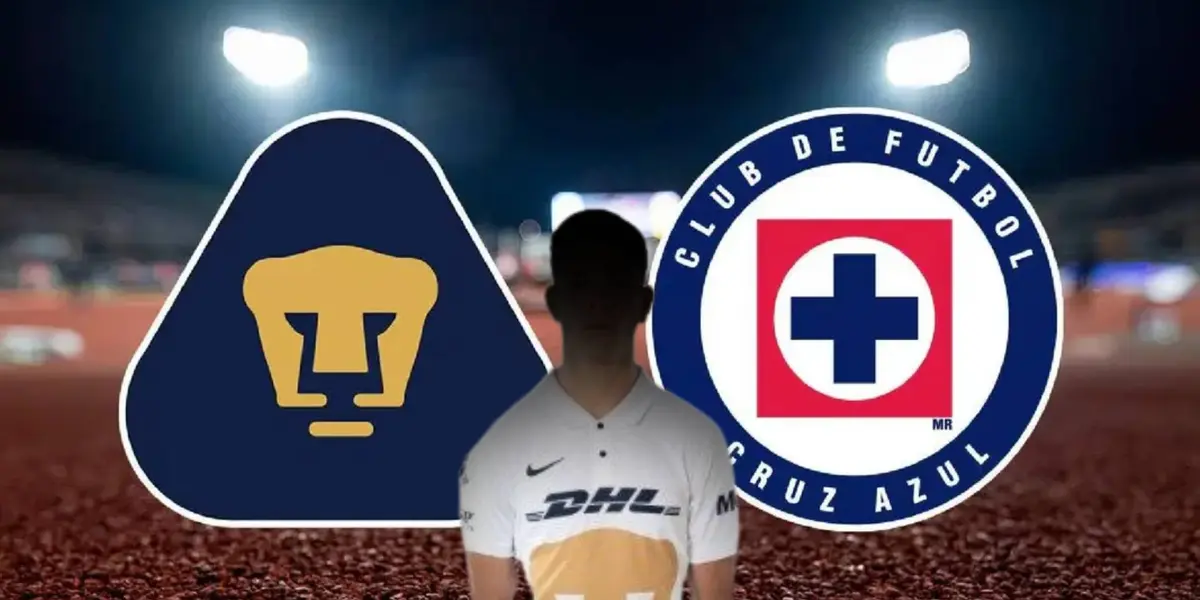 Pumas y Cruz Azul con silueta de Amaury Garcia