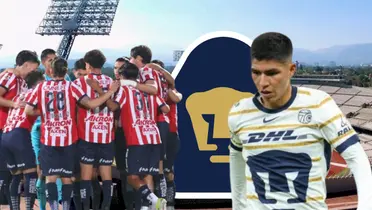 Quispe y jugadores de Chivas/FOTO: Getty images