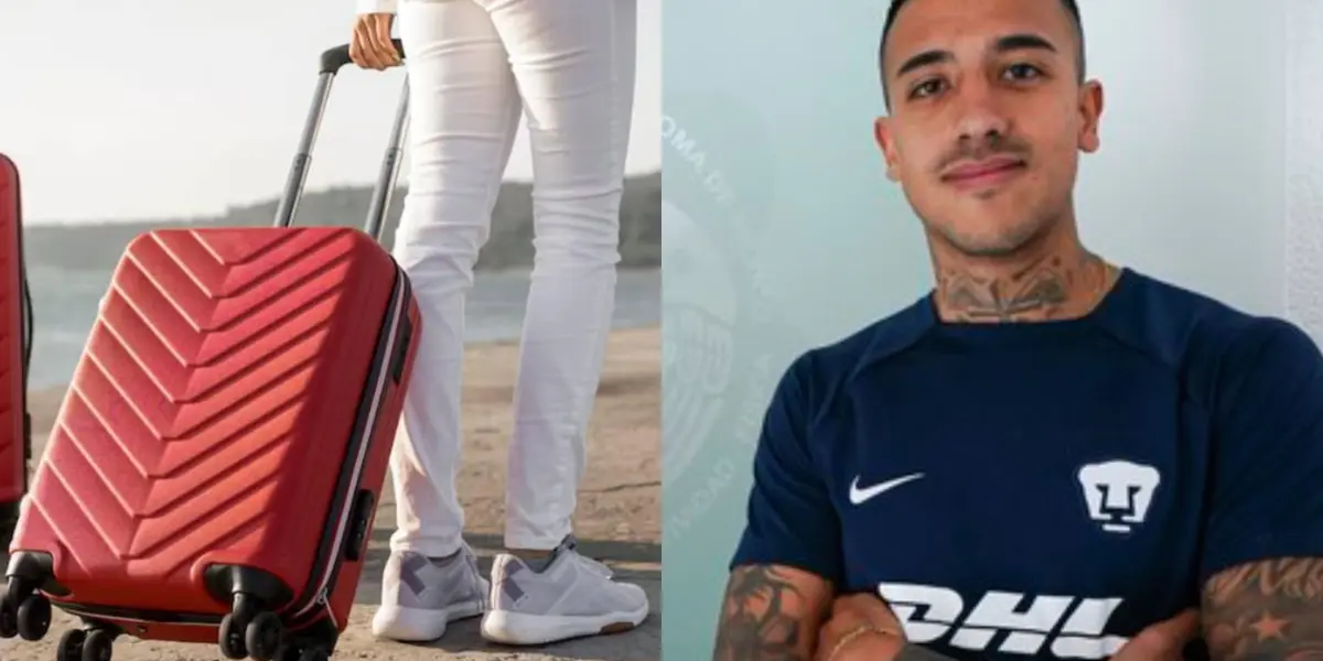 Robert Ergas en práctica en Pumas, a la izquierda, hombre se va de viaje (Fuente: Pumas y Deia)