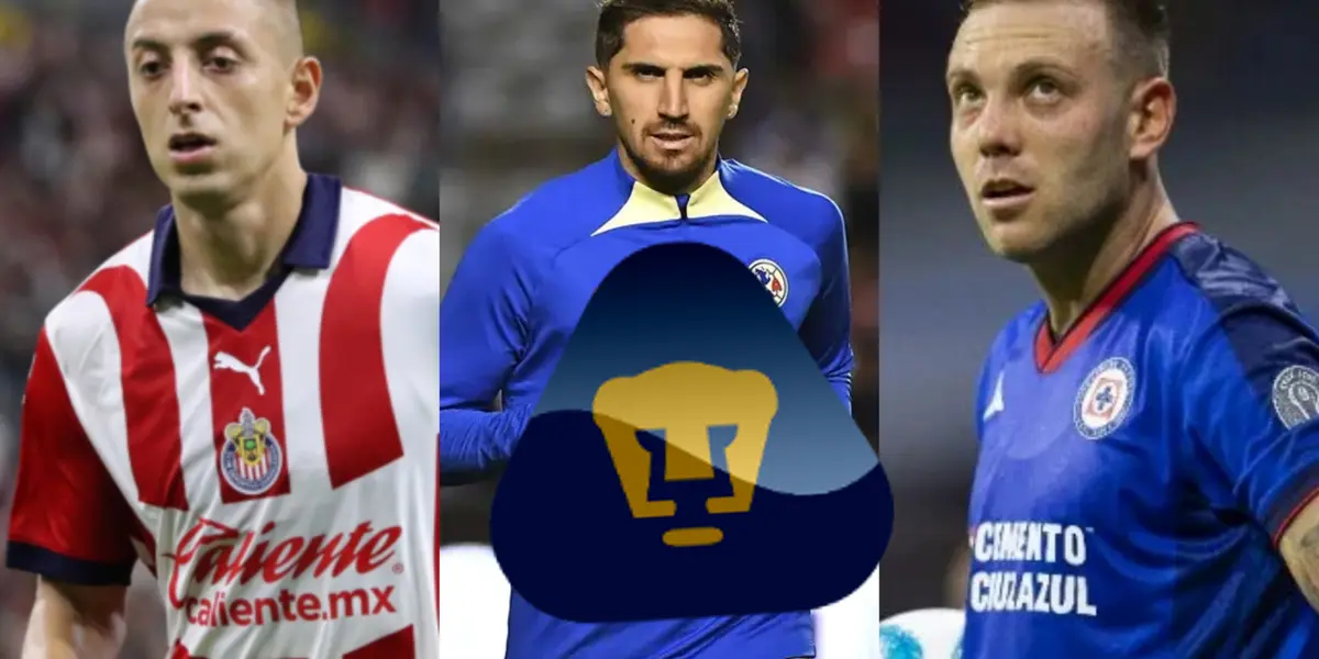 Roberto Alvarado, Diego Valdés y Carlos Rotondi en partido de Liga MX (Fuente: Mexsports)