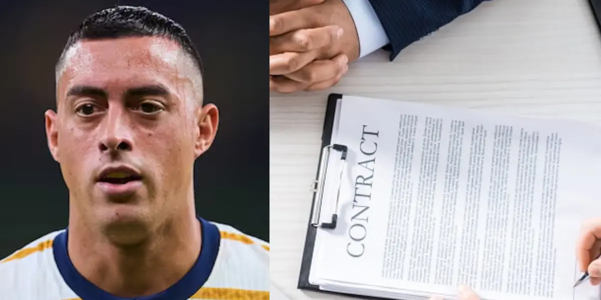 Rogelio Funes Mori en juego de Pumas, a la derecha, firma de contrato (Fuente: Mexsports y Legal)