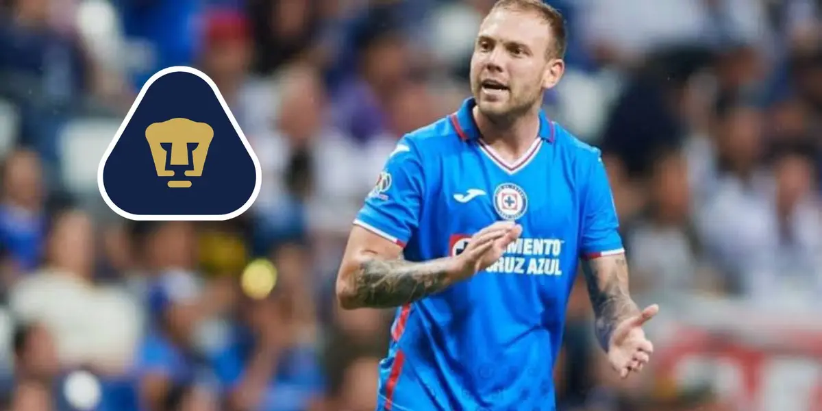 Rotondi con Cruz Azul y escudo de Pumas/FOTO: Mexsport