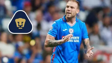 Rotondi con Cruz Azul y escudo de Pumas/FOTO: Mexsport