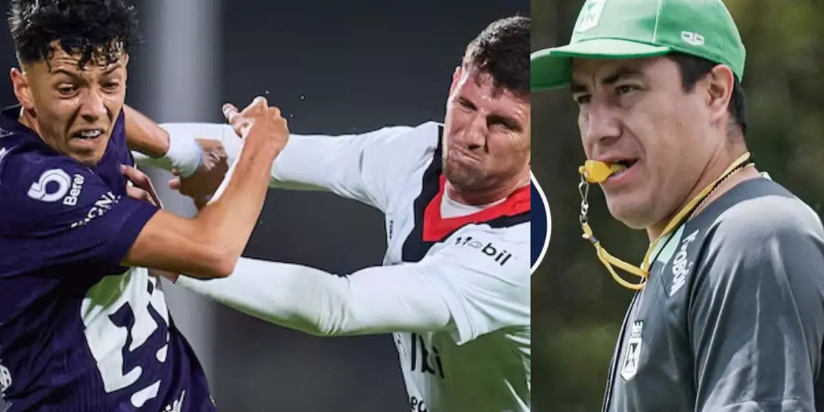 Ruvalcaba pelea una pelota ante jugador del Alajuelense (Fuente: Mexsports y Atlético Nacional)