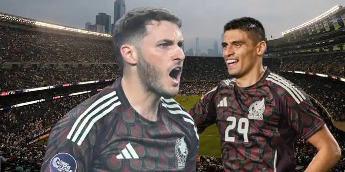 Santiago Giménez y Guillermo Martínez con la Selección Mexicana