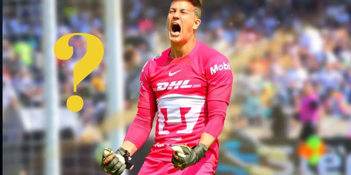 Sebastián Sosa festejando gol con Pumas